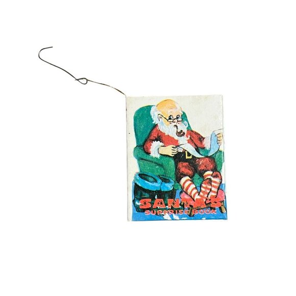 Miniature Christmas Ornament By Joan Potter Santa's‎ Surprise Book Classic VTG - Picture 2 of 5